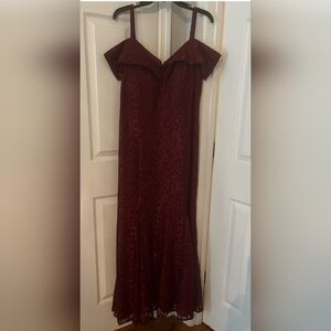 R & M Richards Off-The-Shoulder Lace Gown 16W